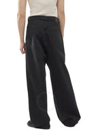 Balenciaga Logo Patch Loose Fit Baggy Jeans Black