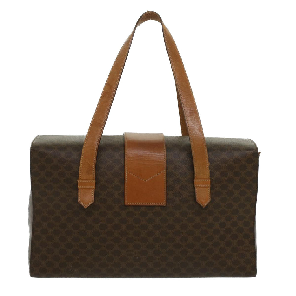 CELINE Macadam Canvas Hand Bag PVC Leather Brown  34655