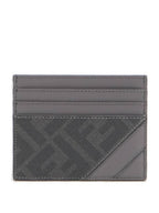 Fendi Diagonal FF Canvas Card Wallet Grey