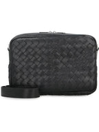 Bottega Veneta Intrecciato Camera Medium Cross Bag Black