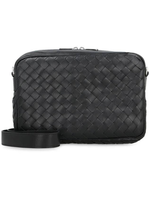 Bottega Veneta Intrecciato Camera Medium Cross Bag Black