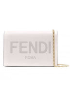 Fendi Logo Chain Small Long Wallet Grey
