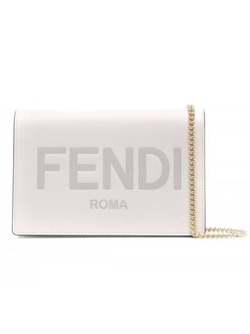 Fendi Logo Chain Small Long Wallet Grey