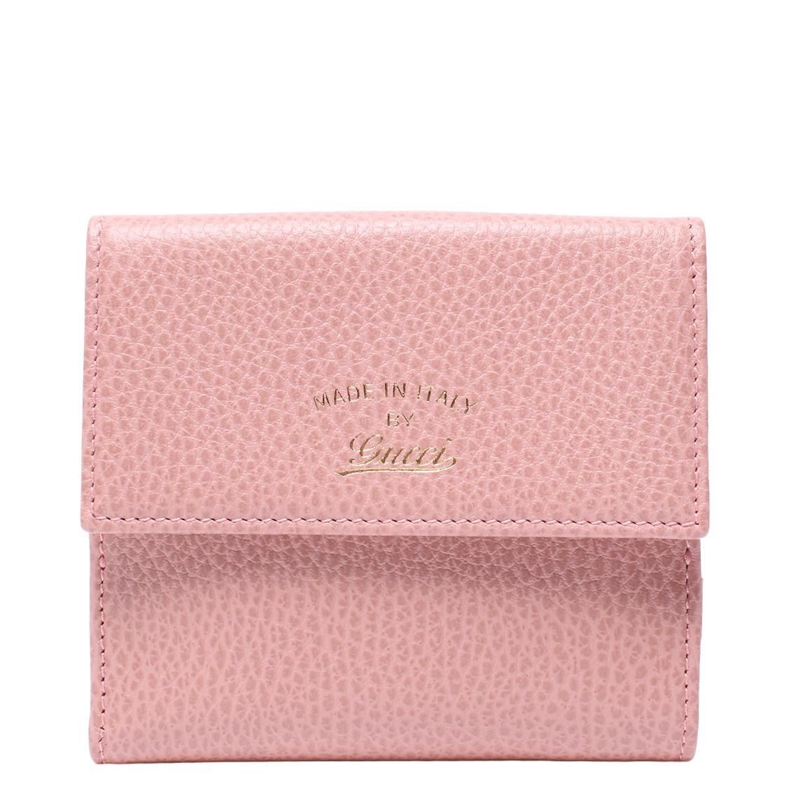 GUCCI Swing Bifold Wallet in Light Pink Beige Leather ITJPKQYL62TK