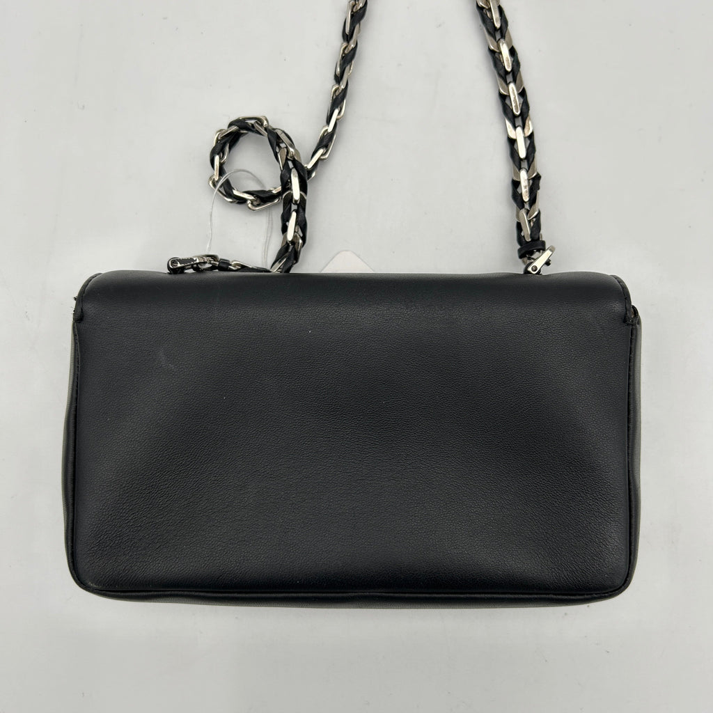 Fendi Black Nappa Leather Mini Baguette Bag