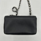 Fendi Black Nappa Leather Mini Baguette Bag