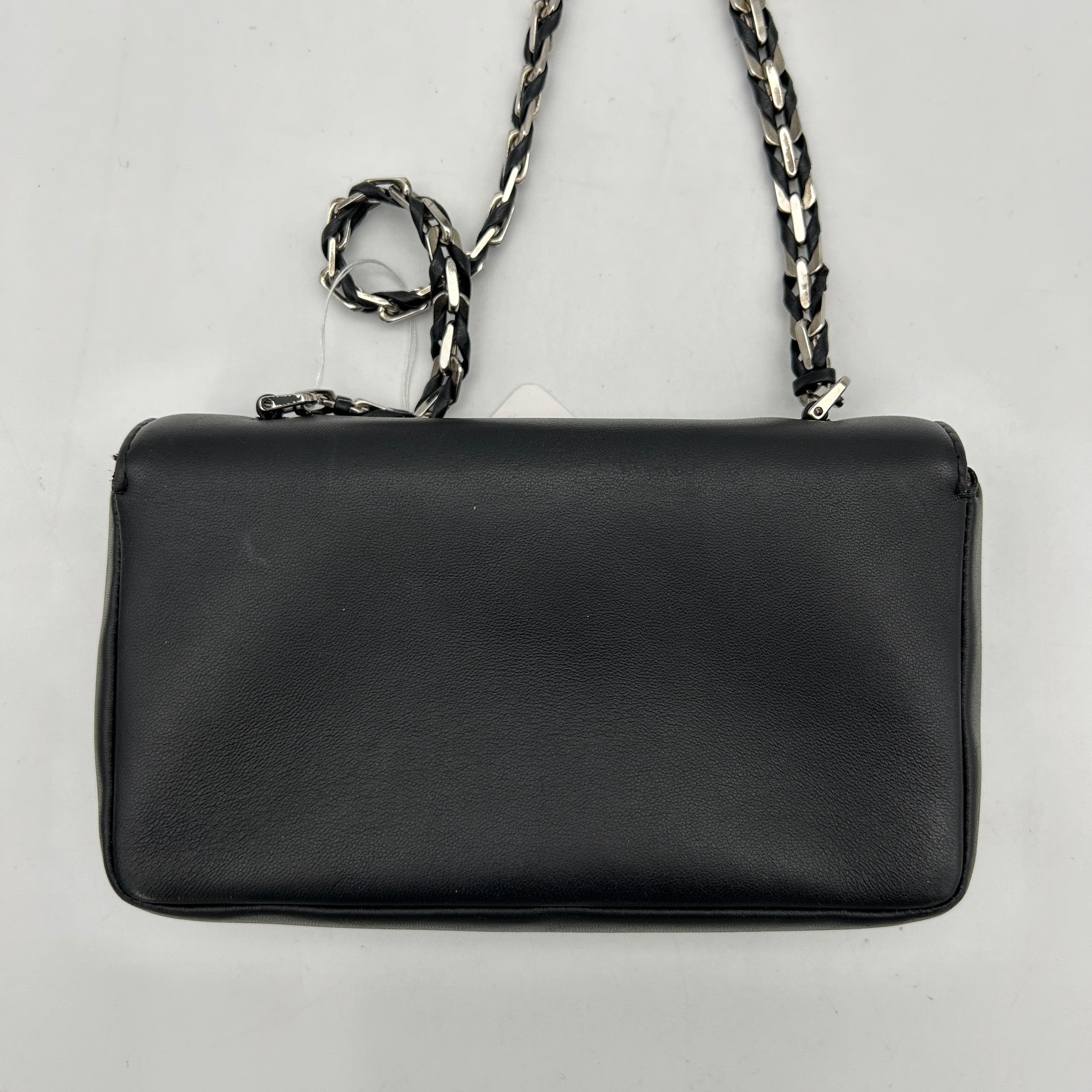 Fendi Black Nappa Leather Mini Baguette Bag