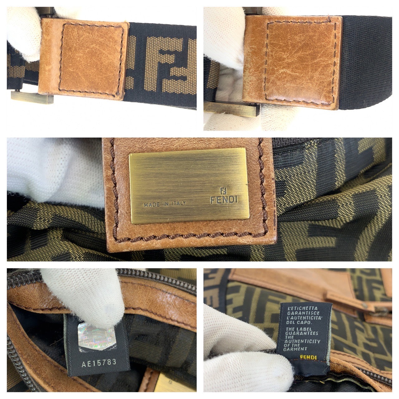 Fendi Zucca Canvas Flat Messenger Bag - '10s