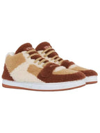 CELINE CT-02 Scratch Shearling Mid Low Top Sneakers