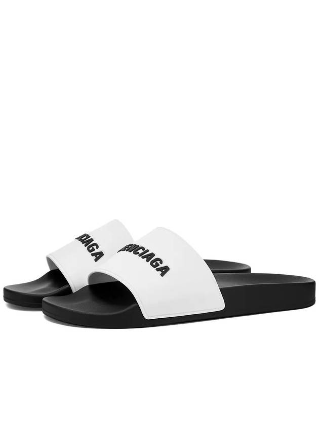 Balenciaga Logo Pool Slippers White