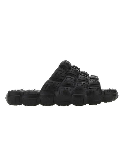 Fendi Logo Cloud Rubber Slippers Black