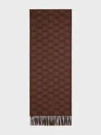 CELINE Monogram Cashmere Muffler Brown Toffee