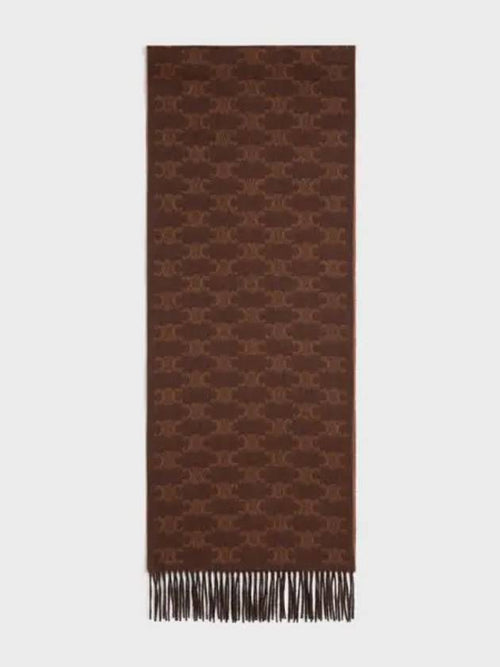CELINE Monogram Cashmere Muffler Brown Toffee