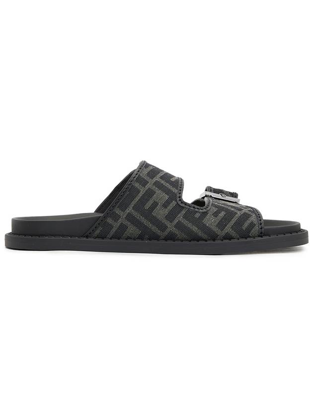 Fendi Men's Peel Jacquard Fabric Sandals Black