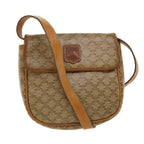 CELINE Macadam Canvas Shoulder Bag PVC Leather Beige  35355
