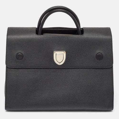 Dior Black Leather Large Diorever Top Handle Bag