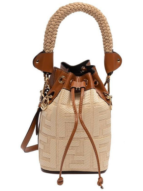 Fendi Mon Tresor FF Small Bucket Bag Beige