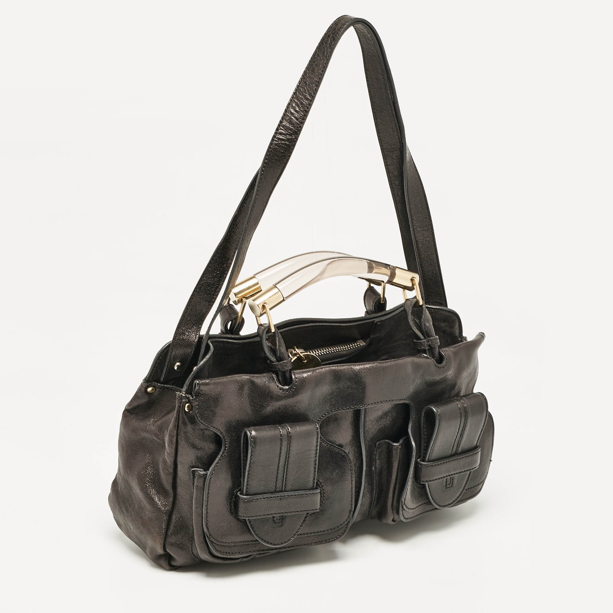 Chloe Black Leather Medium Saskia Satchel