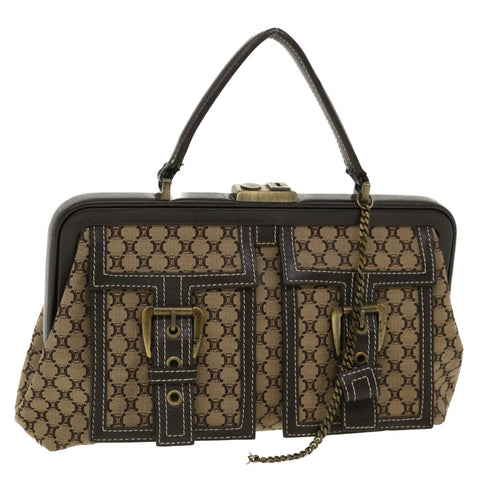 CELINE Paris Macadam Canvas Hand Bag Beige  35578