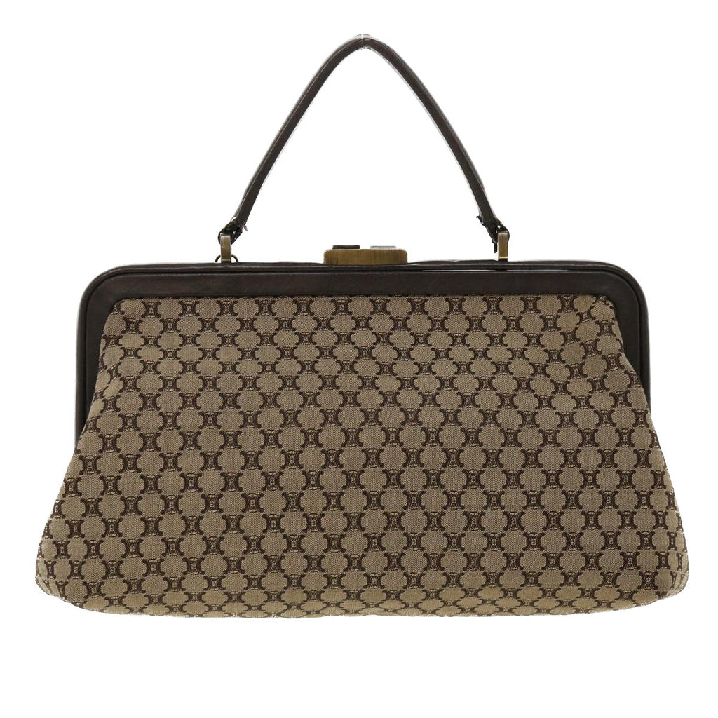 CELINE Paris Macadam Canvas Hand Bag Beige  35578