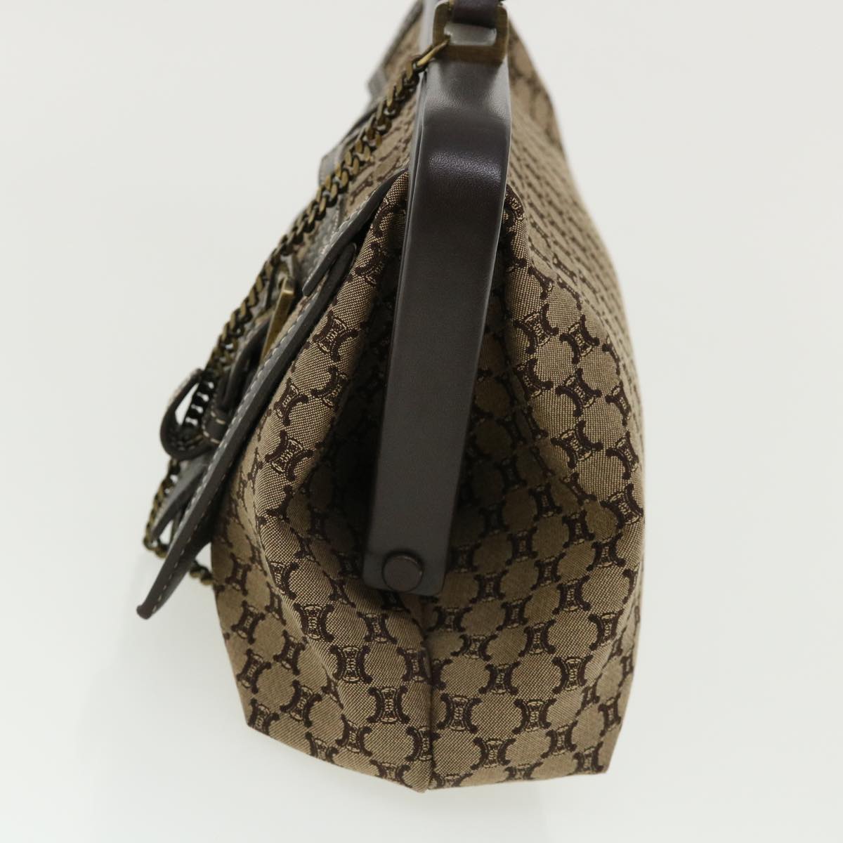 CELINE Paris Macadam Canvas Hand Bag Beige  35578