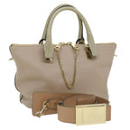 Chloe Bailey Hand Bag Leather 2way Beige Pink 35664