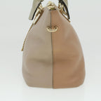 Chloe Bailey Hand Bag Leather 2way Beige Pink 35664