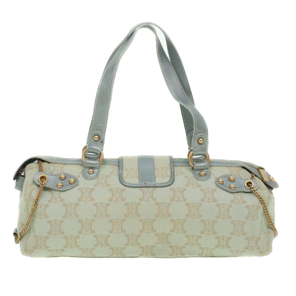 CELINE Paris Macadam Canvas Shoulder Bag Light Blue  35668