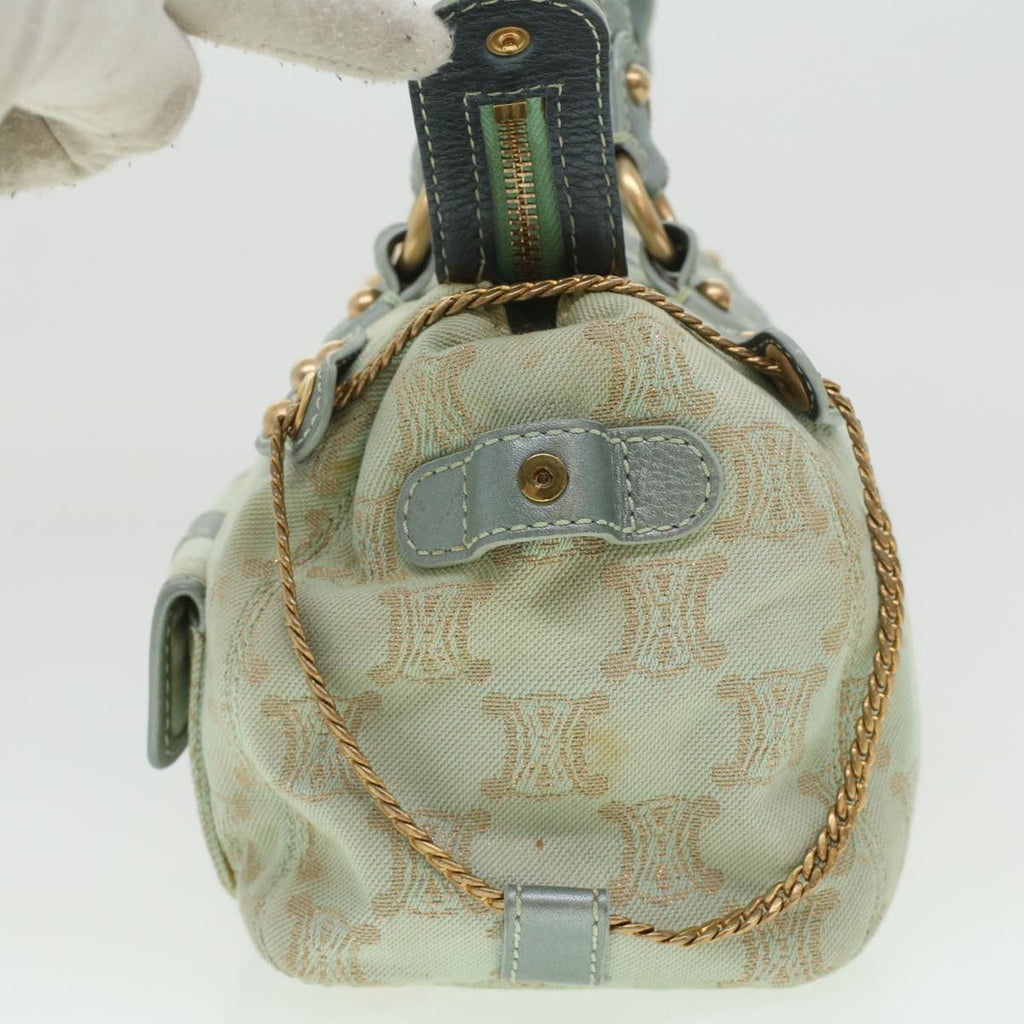 CELINE Paris Macadam Canvas Shoulder Bag Light Blue  35668