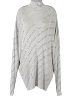 Balenciaga All Overture Logo Turtleneck Light Grey