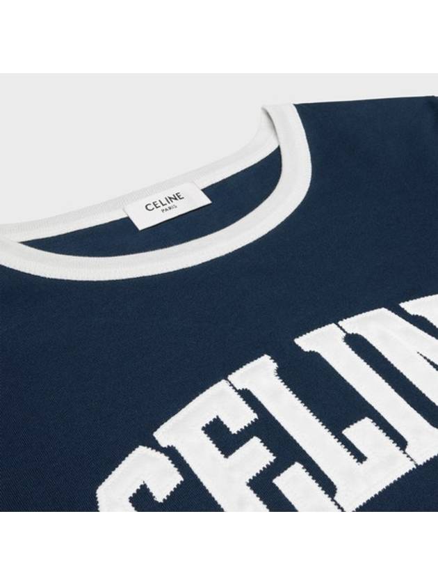 CELINE Paris 70s Round Neck Short Sleeve T-shirt Blue
