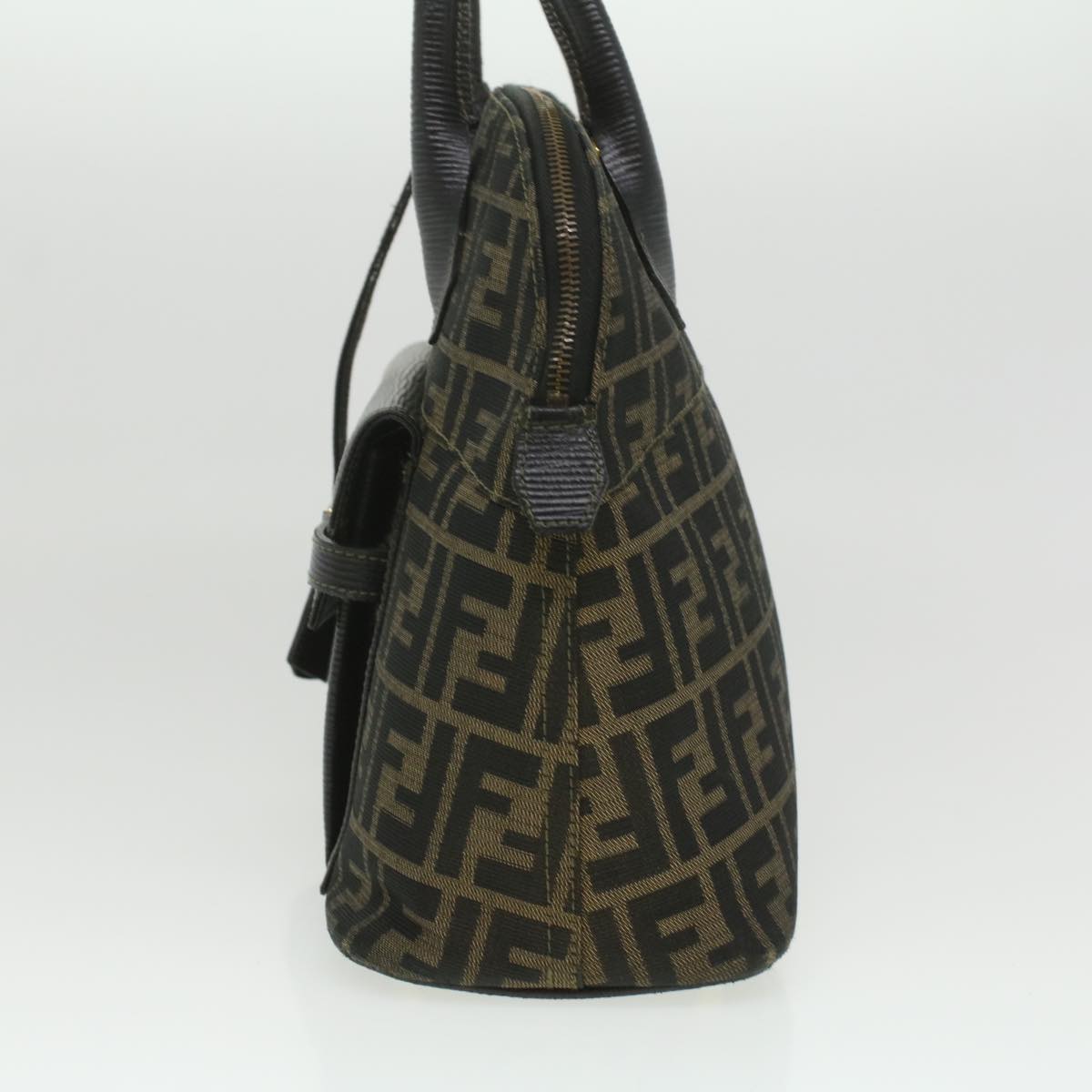 FENDI Zucca Canvas Hand Bag 2way Brown Black  35833