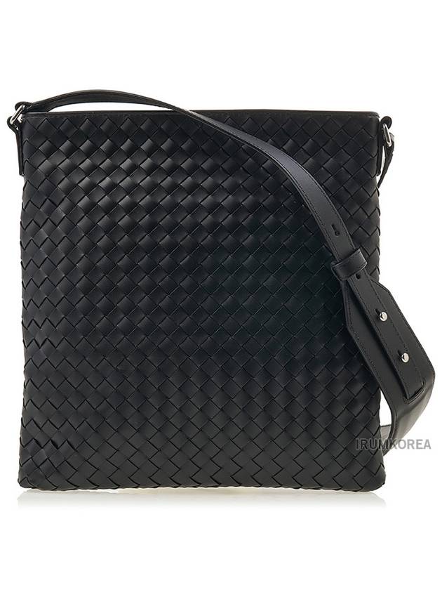 Bottega Veneta Intreciato Medium Cross Bag Black