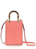 Fendi Sunshine FF Motif Small Leather Tote Bag Pink