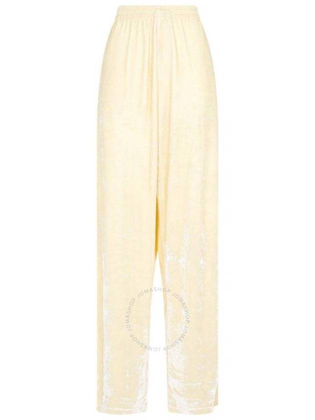 Balenciaga Velvet Effect Straight Pants Yellow