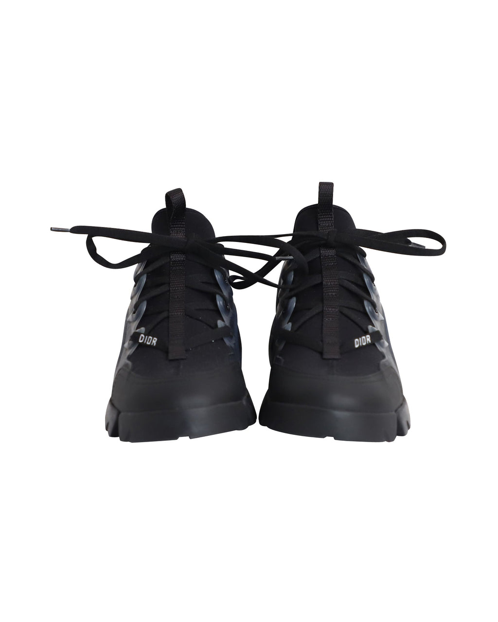 Dior D-Connect Sneakers in Black Leather and Neoprene