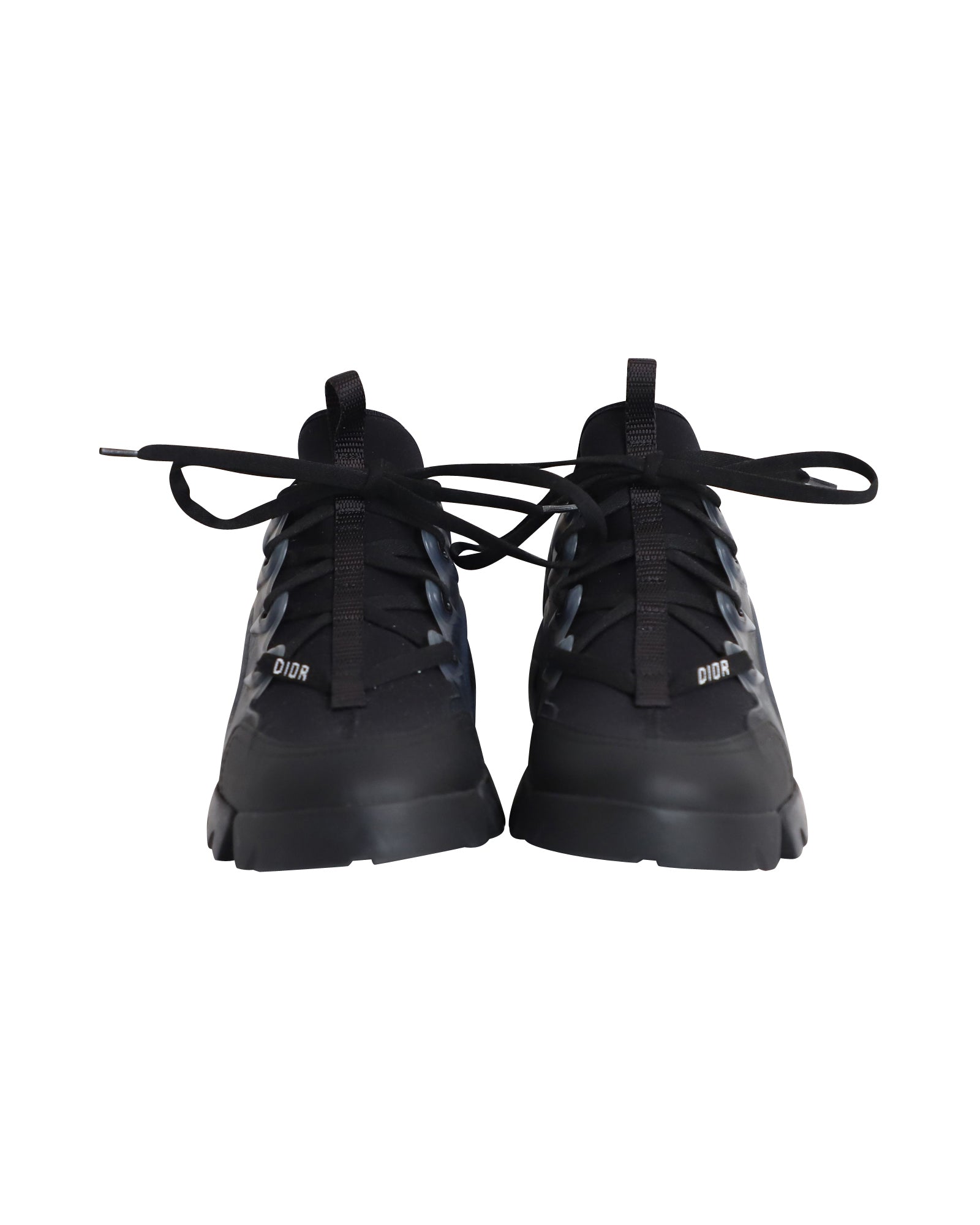 Dior D-Connect Sneakers in Black Leather and Neoprene