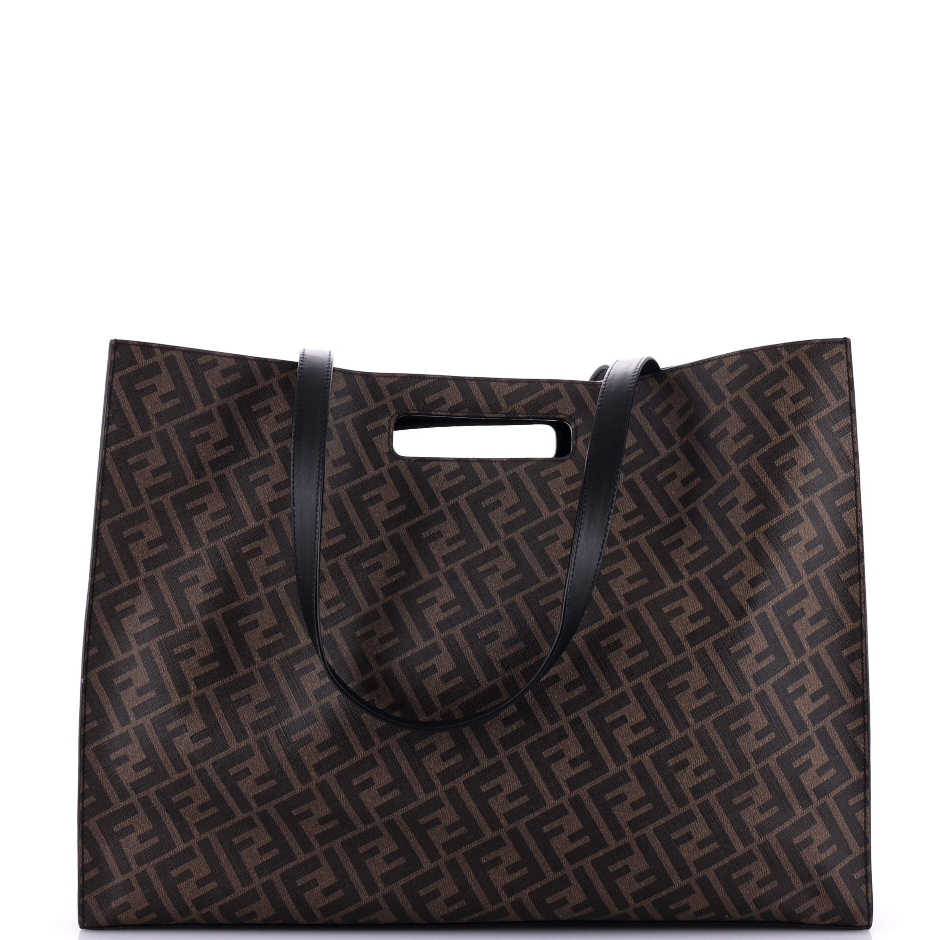 Forever Fendi Shopping Tote Zucca Coated Canvas and Leather Large