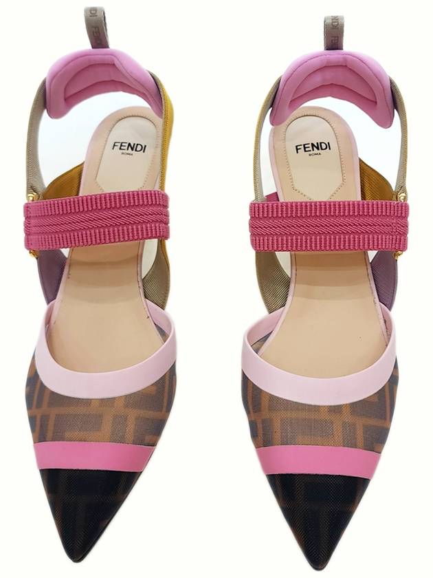 Fendi Colibri Mesh Medium Slingback Heel Pink
