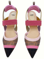 Fendi Colibri Mesh Medium Slingback Heel Pink