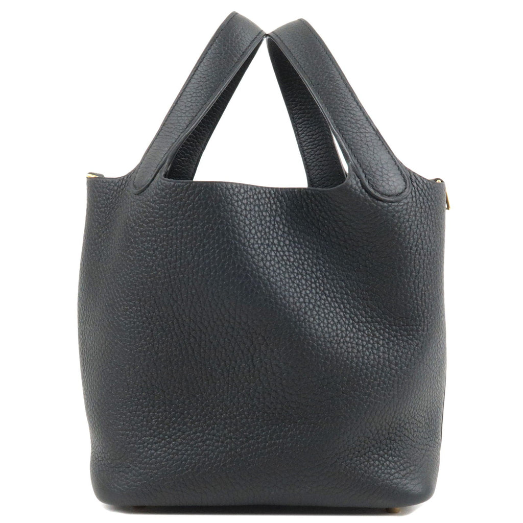 HERMES Taurillon Clemence Picotin Lock PM Hand Bag Black