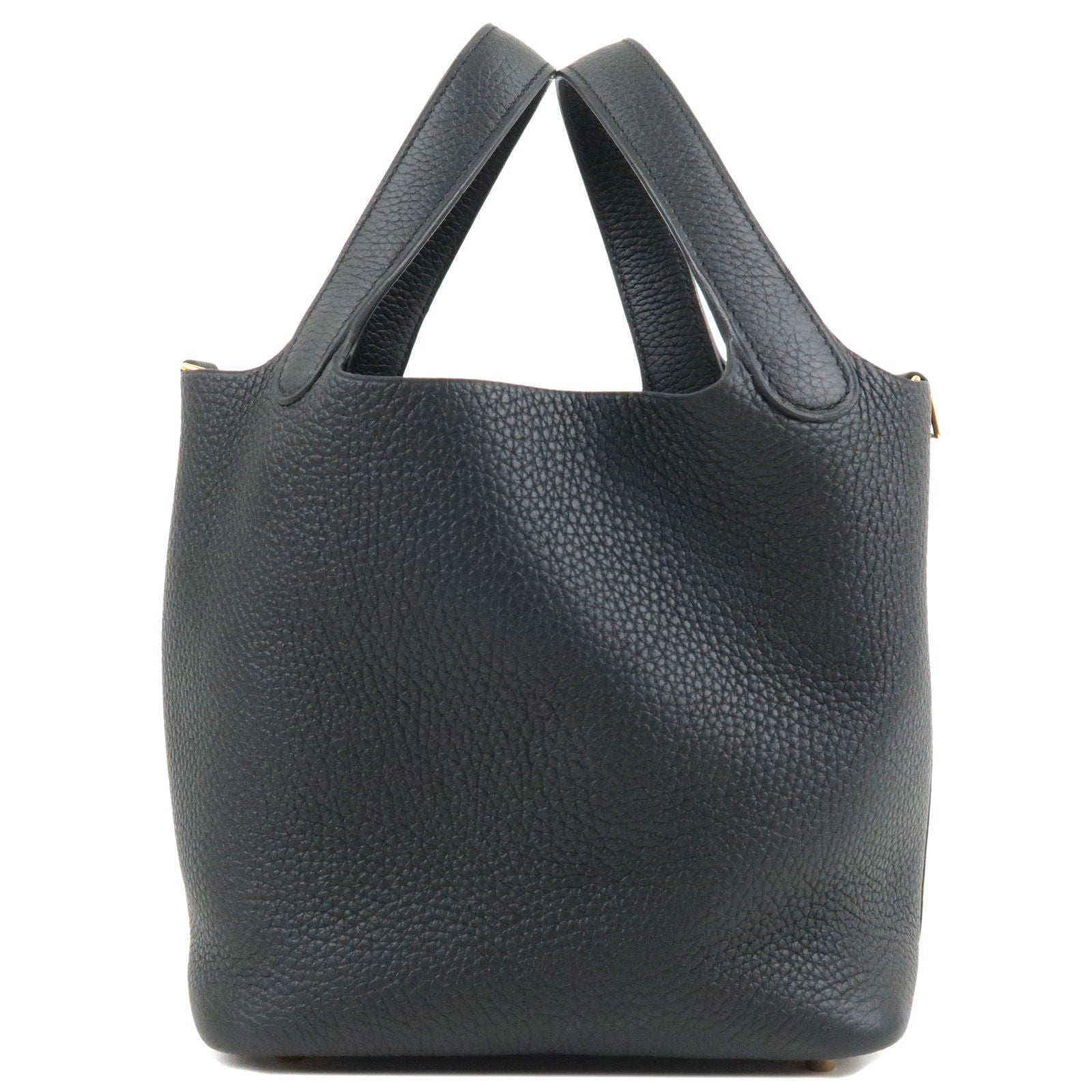 HERMES Taurillon Clemence Picotin Lock PM Hand Bag Black