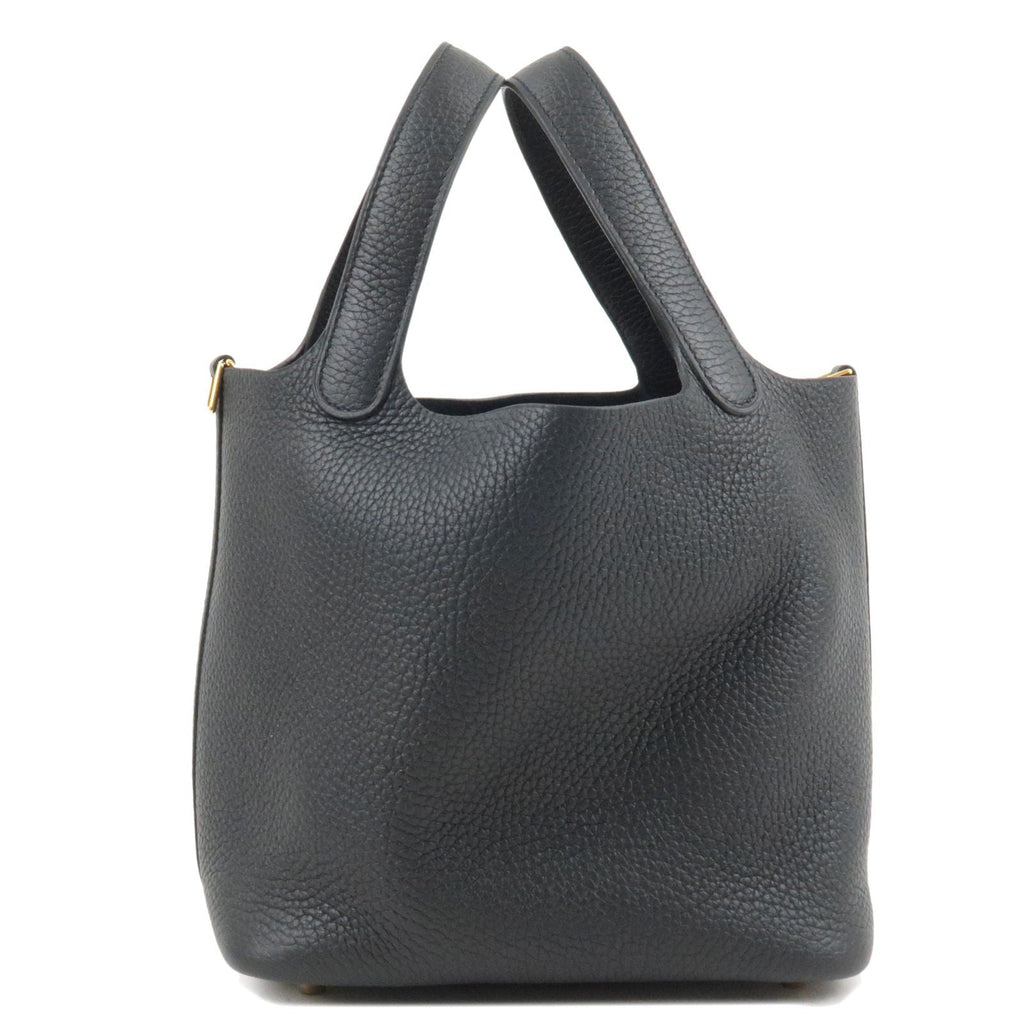 HERMES Taurillon Clemence Picotin Lock PM Hand Bag Black