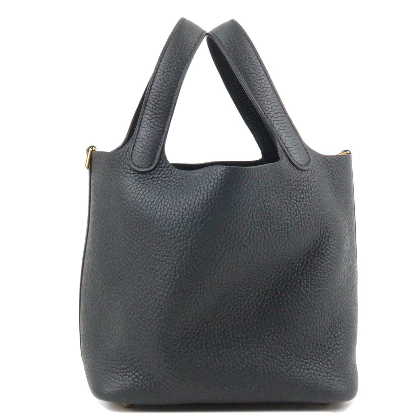 HERMES Taurillon Clemence Picotin Lock PM Hand Bag Black