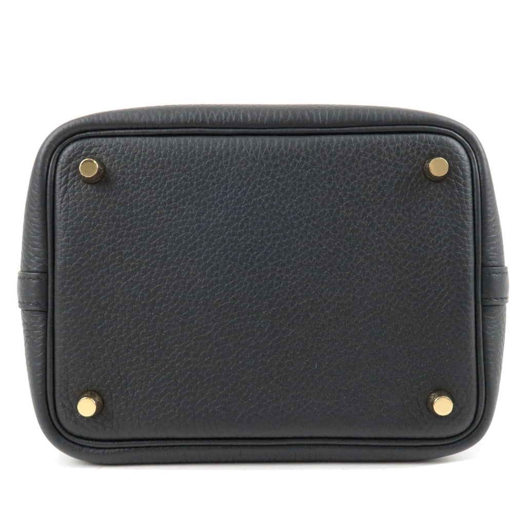 HERMES Taurillon Clemence Picotin Lock PM Hand Bag Black