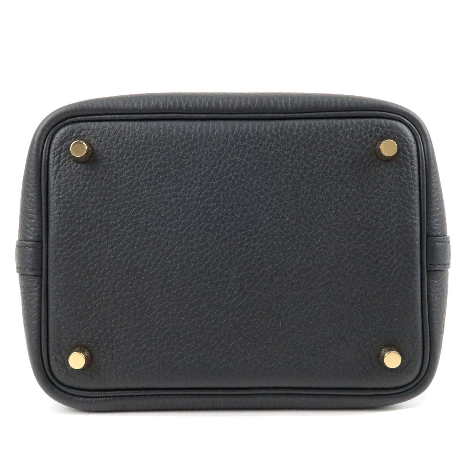 HERMES Taurillon Clemence Picotin Lock PM Hand Bag Black