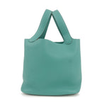 HERMES Taurillon Clemence Picotin Lock MM Hand Bag Vert Verone