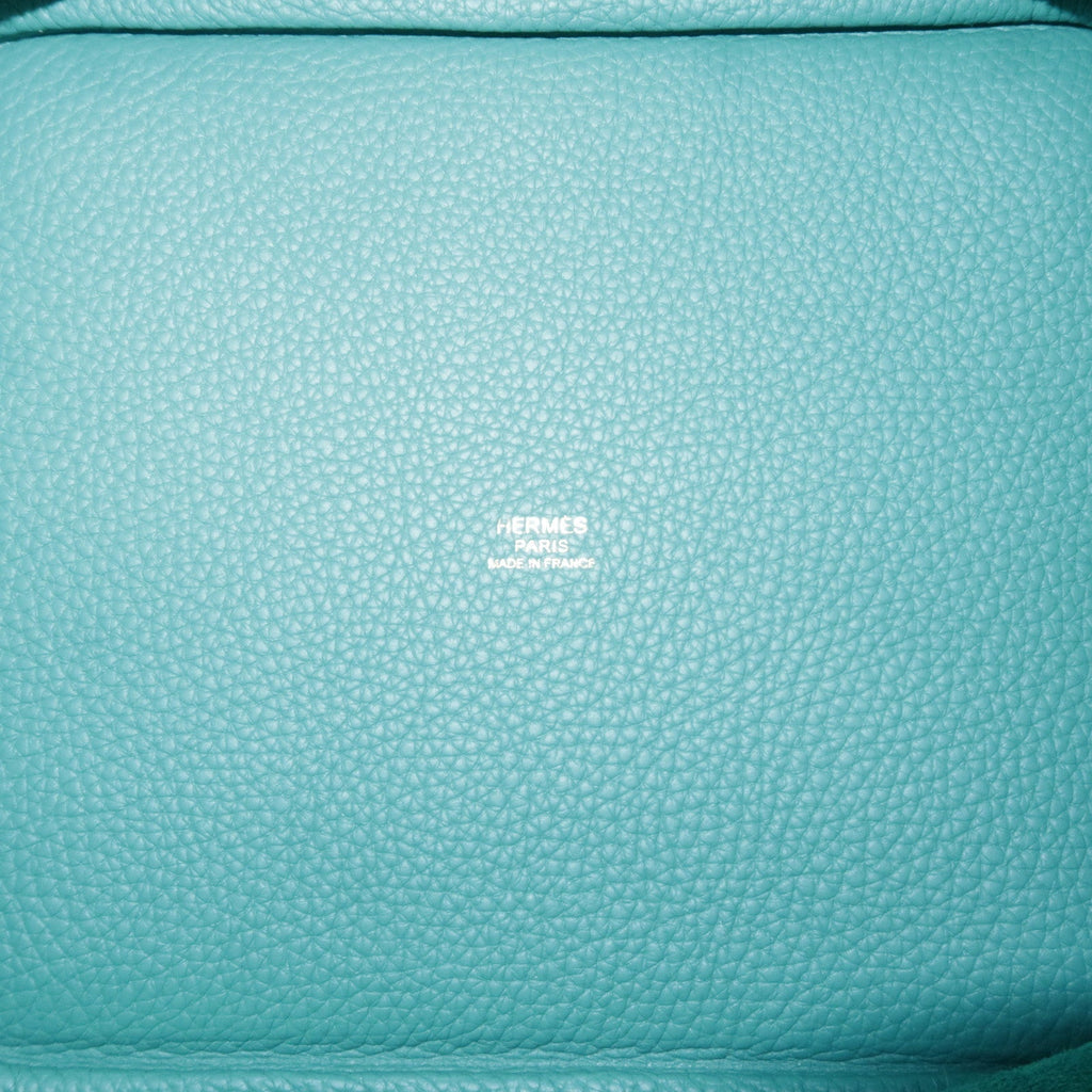 HERMES Taurillon Clemence Picotin Lock MM Hand Bag Vert Verone