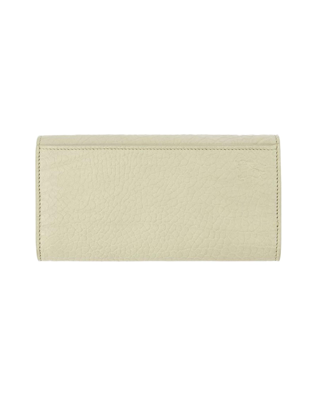 Burberry Scallop Flap Leather Wallet Women Beige Wallets & Pouches