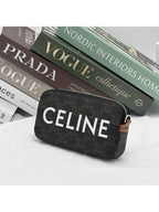 CELINE Triomphe Canvas Horizontal Pouch Cross Bag Brown
